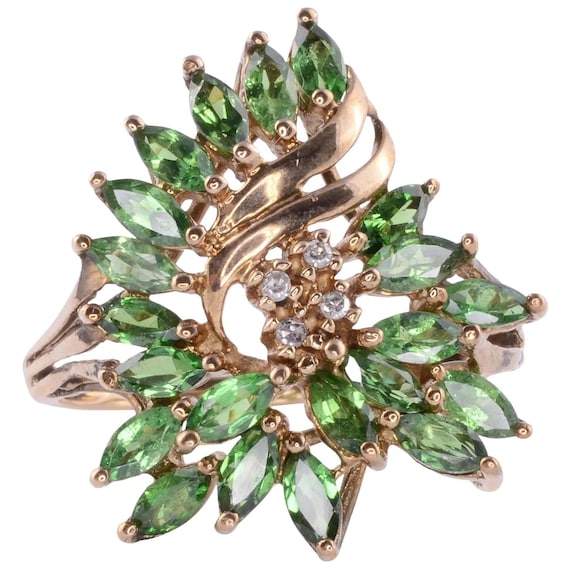 Tsavorite Garnet & Diamond Ring