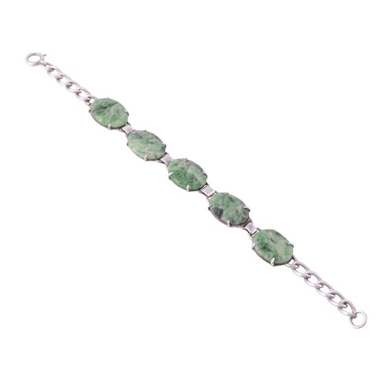 Chinese Jade and Silver Bracelet in Box - image 3