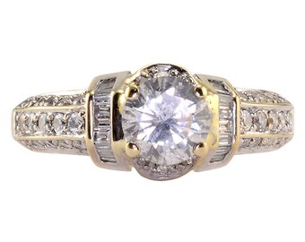 1.25 Carat Diamond Engagement Ring - Estate Engagement Ring - Size 9.5 Engagement Ring