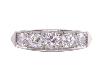 Five Diamond White Gold Ring