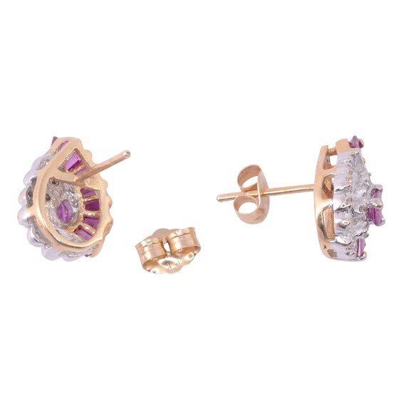 Ruby Diamond Teardrop Earrings - image 2