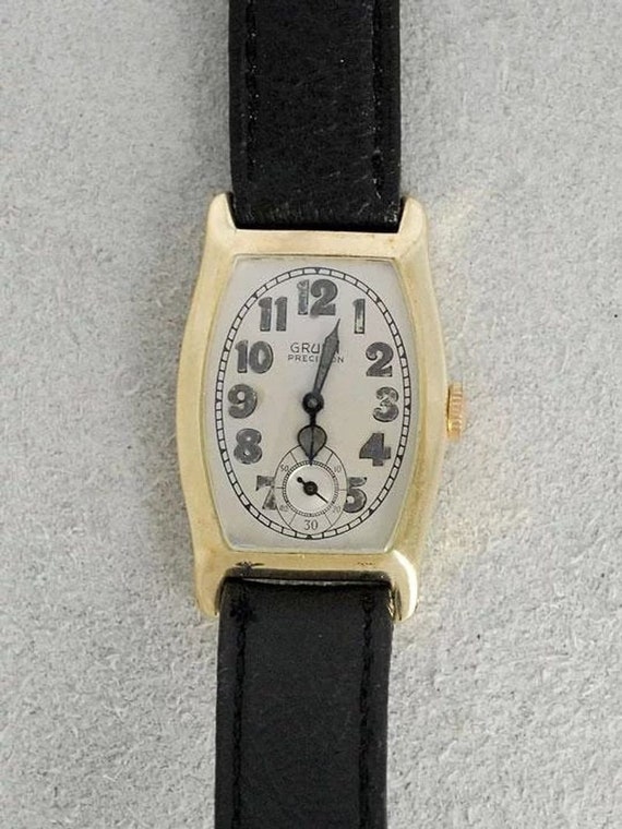 Men's Easy to Read Strap Watch, Green Gold