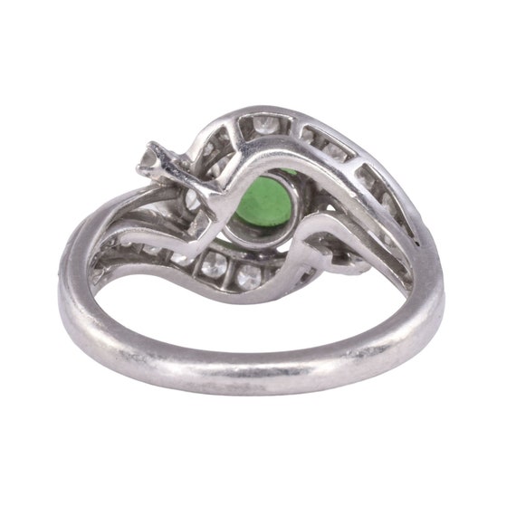 Very Fine Quality Tsavorite Diamond Platinum Ring - image 3