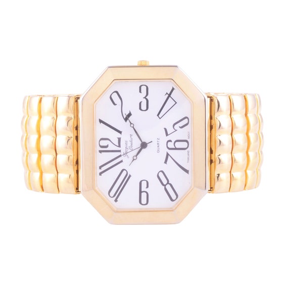 Jacques Couture Gold Plate Oversize Mens Wrist Wa… - image 2