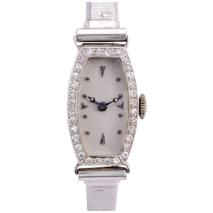 E Huguenin Diamond 18KW Damen Dress Armbanduhr