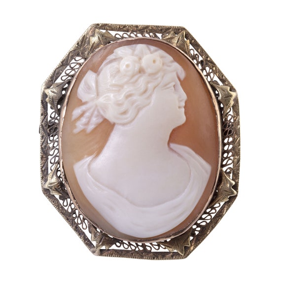 Shell Cameo Brooch