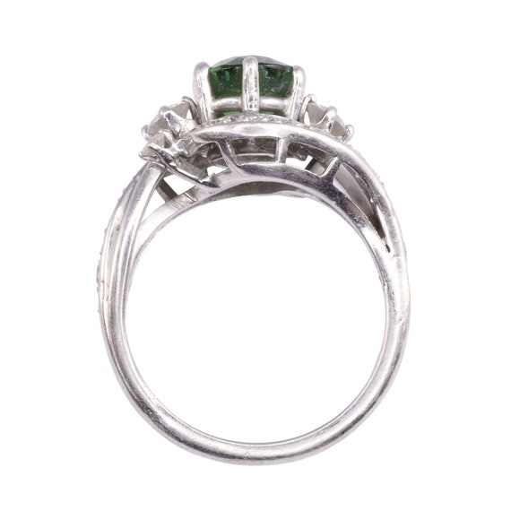 Very Fine Quality Tsavorite Diamond Platinum Ring - image 5