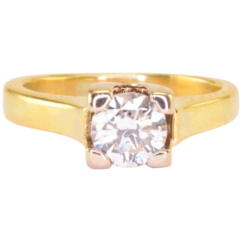 0.57 Carat Diamond Solitaire 18K Gold Ring - Etsy