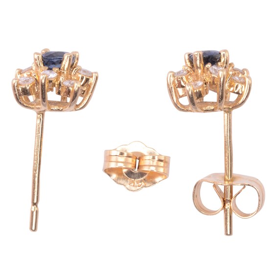 Sapphire Diamond Stud Earrings - image 2