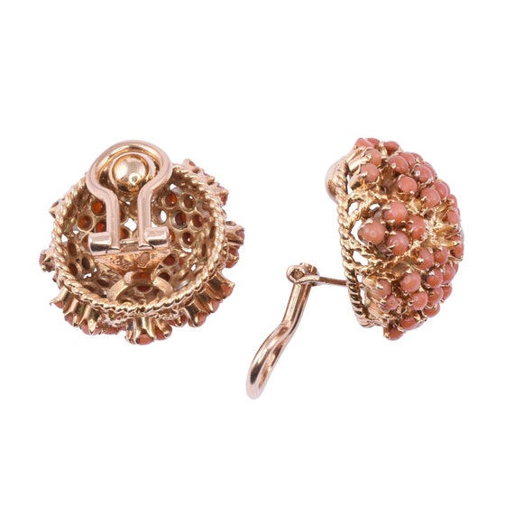 Coral Dome 18K Clip Earrings - image 2