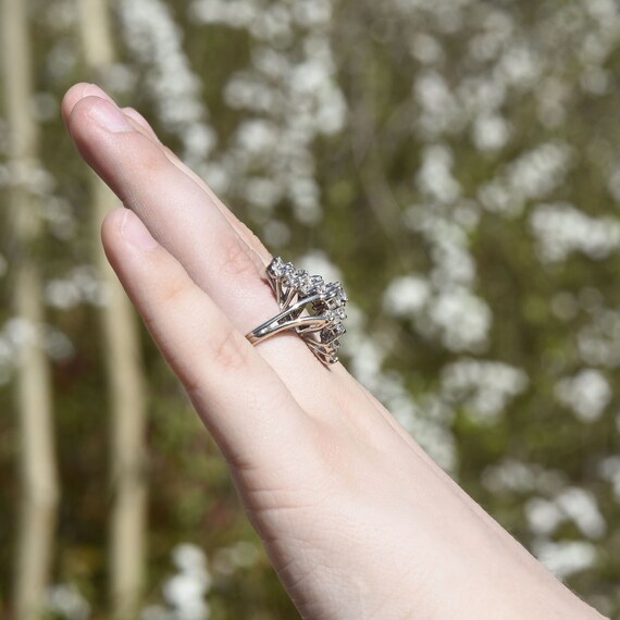 Waterfall Diamond Cluster Ring - image 6