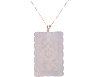 Carved 14K Mother of Pearl Pendant on Chain