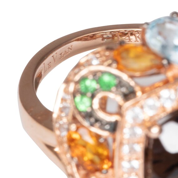 Smokey Quartz Ring with Multi Gem Surround - image 5