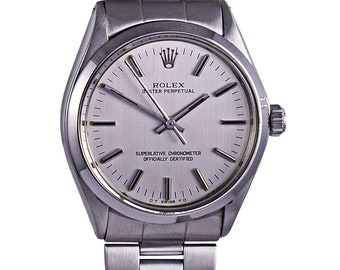 1970s Rolex Rare Vertical Satin Grained Dial Wrist Watch