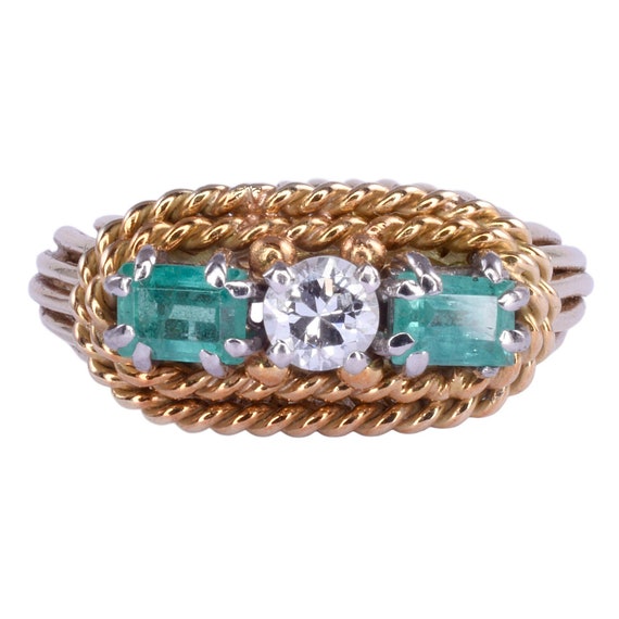 Diamond Emerald 18K Gold Ring
