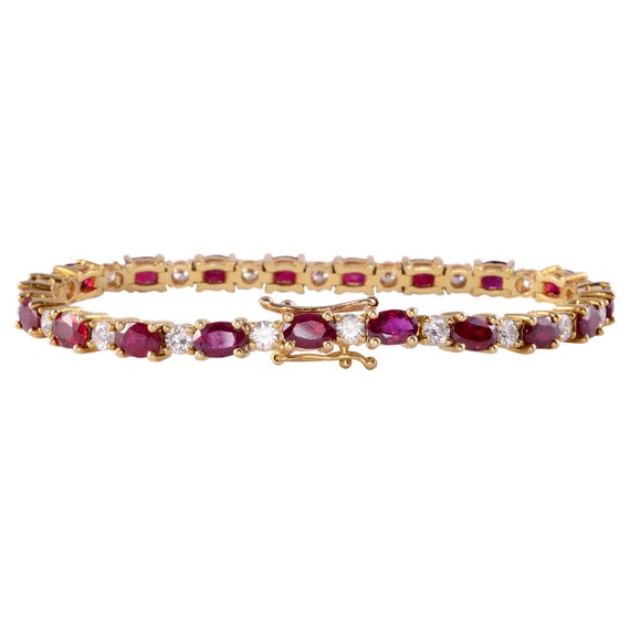 12.0 CTW Ruby and 2.50 CTW Diamond 18K Line Brace… - image 3