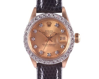 1970s Rolex Datejust 18K Gold Ladies Wrist Watch