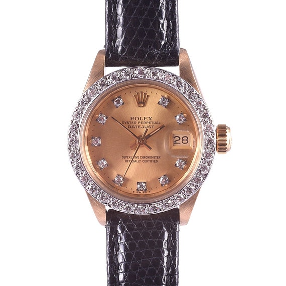 1970s Rolex Datejust 18K Gold Ladies Wrist Watch