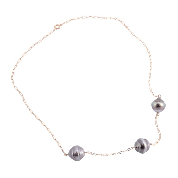 Baroque Cultured Pearl 14KY 16" Necklace - image 2