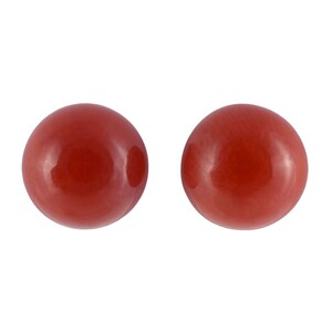 Round Coral Stud Earrings
