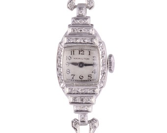 Hamilton Ladies Diamond Platinum Wrist Watch