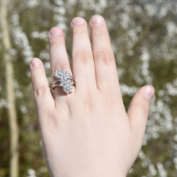 Waterfall Diamond Cluster Ring - image 5