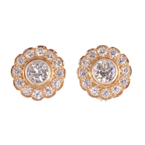 5.42 CTW Rosette Diamond Earrings - image 1