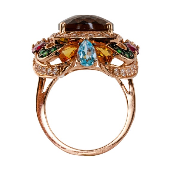 Smokey Quartz Ring with Multi Gem Surround - image 4