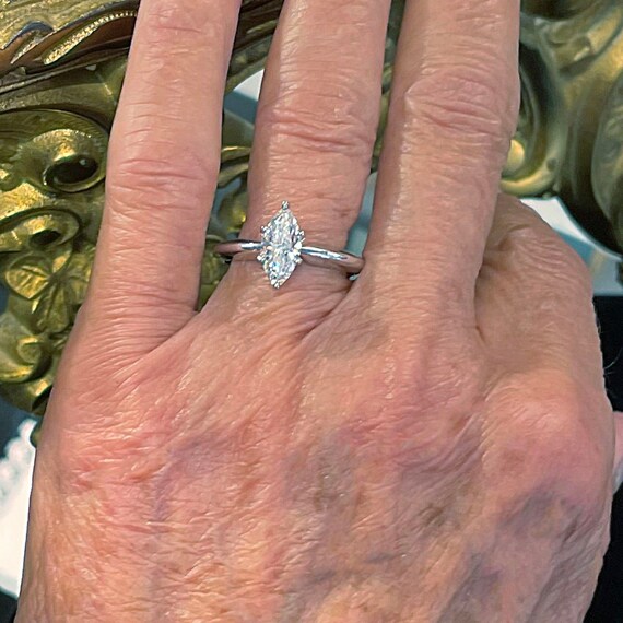 Internally Flawless 1 Carat Marquise Diamond Ring - image 4