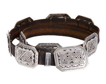 Peter Nelson Sterling Silver Concho Belt - 50"L