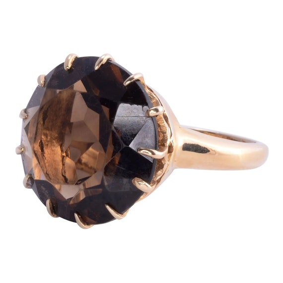 Round Smoky Quartz Ring - image 2