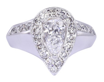 GIA Certified Pear Diamond Engagement Ring