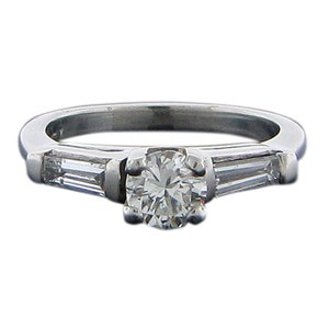 Platinum Diamond .54 Carat Engagement Ring - Size 4.5