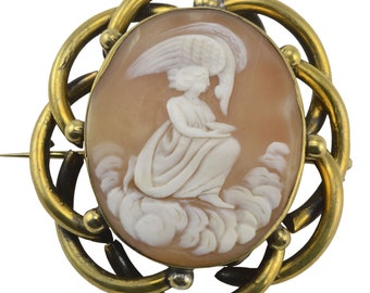Early Victorian Shell Cameo Brooch