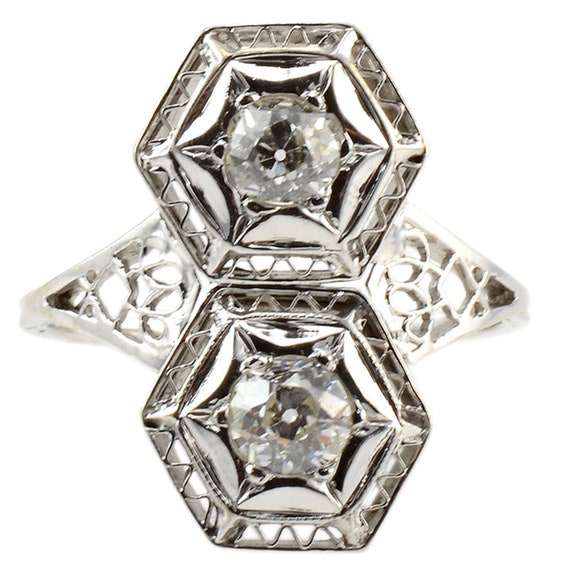 0.70 CTW Art Deco Diamond Ring - Vintage Filigree
