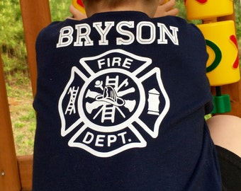 Kids Fire Dept shirt - Personalized