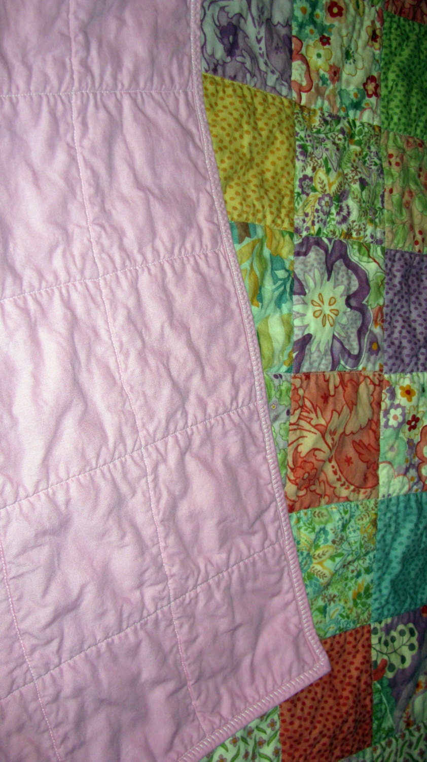 Baby Pink Patchwork Quilt Fits Toddler Bed Etsy