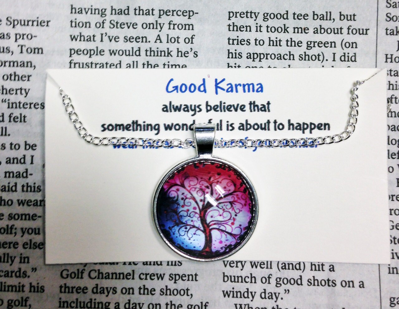 Good Karma Necklace Good Karma Jewelry Quote Gift always Etsy