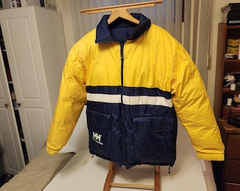 Vintage Helly Hansen Reversible Puffer Down Jacket, hip hop, Size L-XL Navy