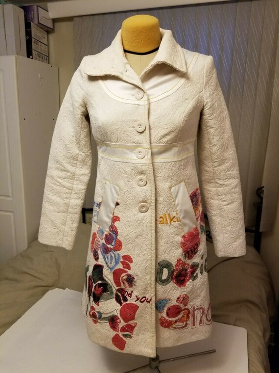 desigual white coat