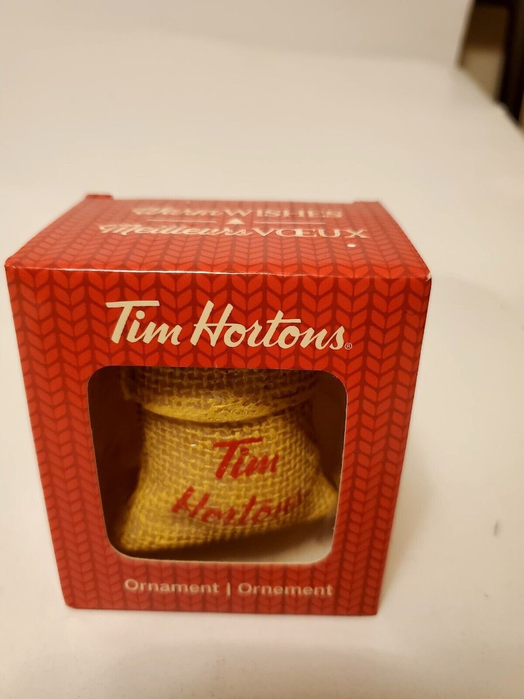 Tim Hortons Burlap Bag of Coffee Christmas Ornament New in Box NIB 2016 ...