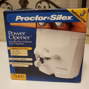 Proctor Silex 75400 PowerOpener Under-The-Cabinet Can Opener, White