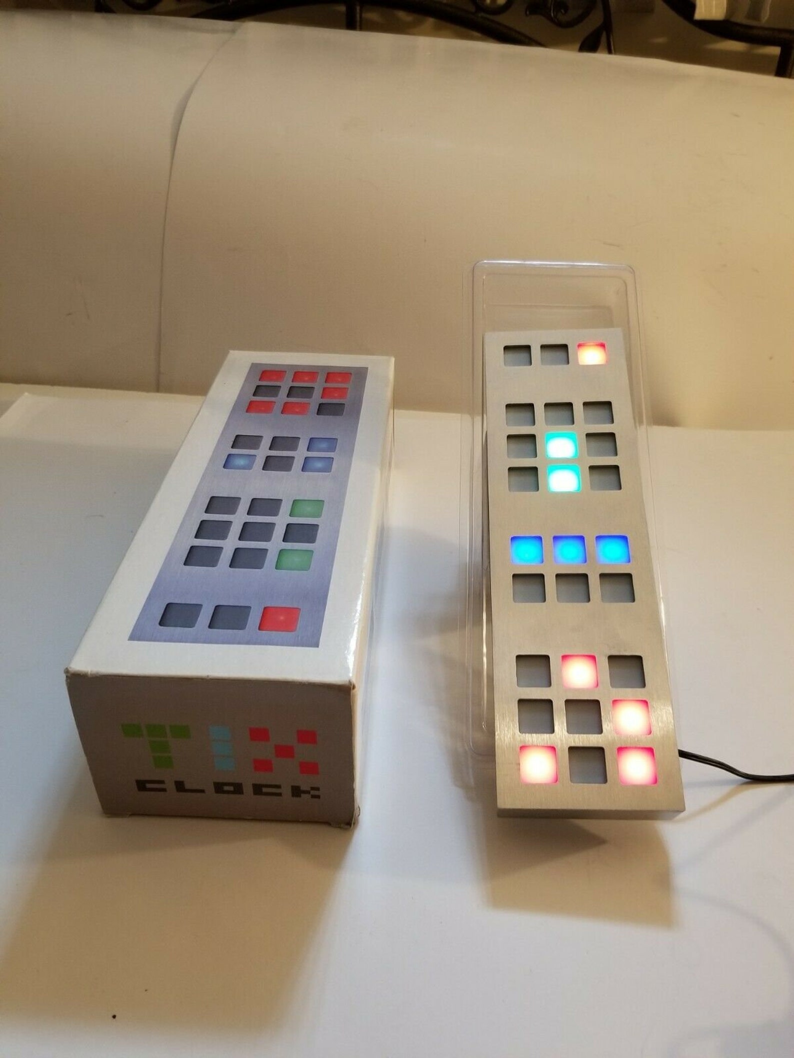 Tix Clock By Cube Root LED Silver Front Plate w Adapter and Etsy