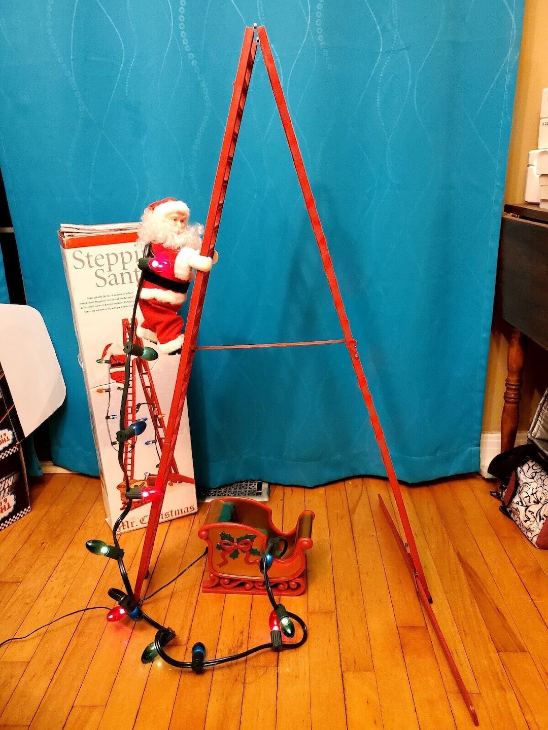 Mr. Christmas Animated Stepping Santa Climbing Ladder Music Etsy Canada