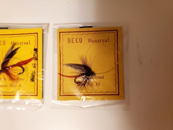 Lot of 2 Deco Montreal Fly Fishing Flies Size Dark Montreal No 8 & 12 New -   Canada