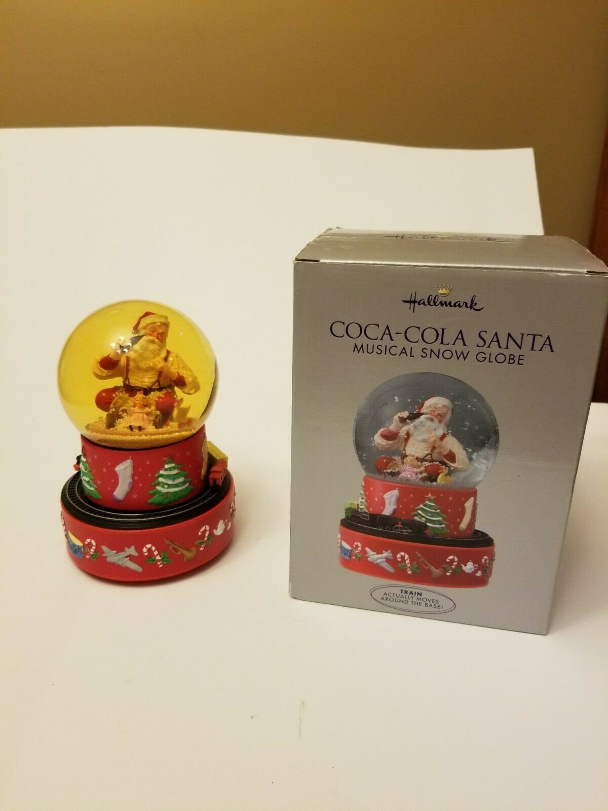 Hallmark Coca-Cola Santa Musical Snow Globe W/ Moving Train | Etsy