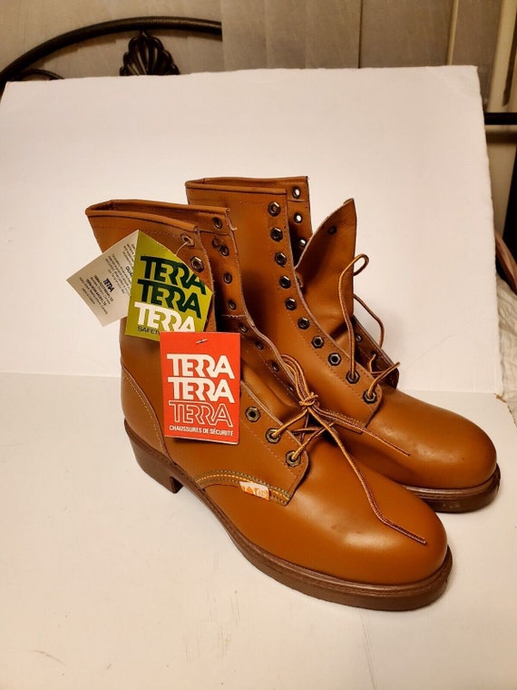 Vintage TERRA NOVA Work Boots Steel Toe & Mid Sole