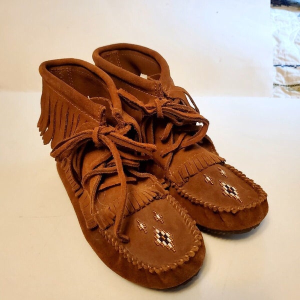 Manitobah Mukluks NWOT Suede Brown Womens size 7 ~Mens 5 Unlined VGUC