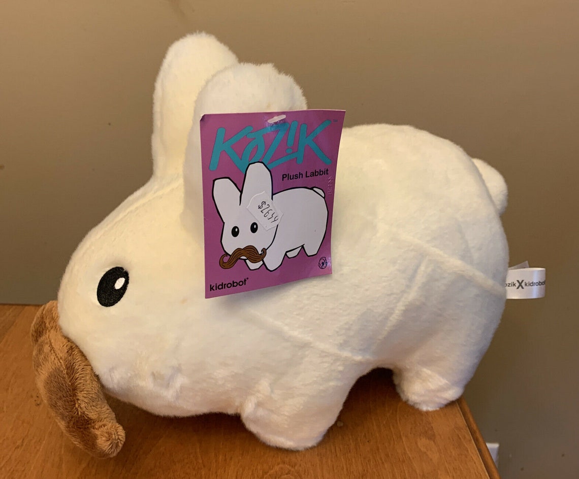 Kozik Plush Labbit Mustache 14 Inches Bunny Rabbit KidRobot | Etsy
