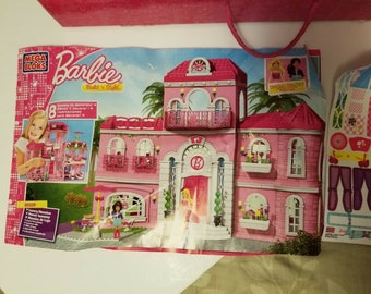 Mega Bloks Barbie Build 'N Style Mansion 80229 Incomplete Sold For Parts Pieces